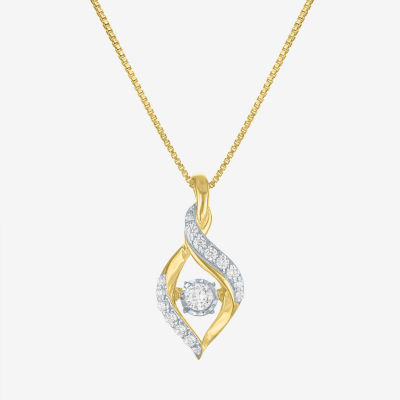 (G-H, Si2-I1) Womens 1/4 CT. T.W. Lab Grown White Diamond 14K Gold Over Silver 18 Inch Pendant Necklace