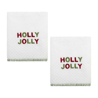 Avanti Holly Jolly 2-pc. Embellished Hand Towel