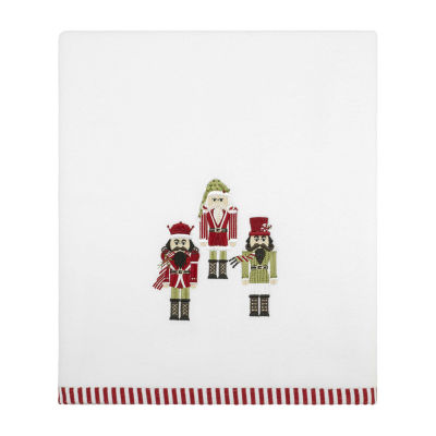 Avanti Peppermint Nutcracker Embellished Holiday Bath Towel