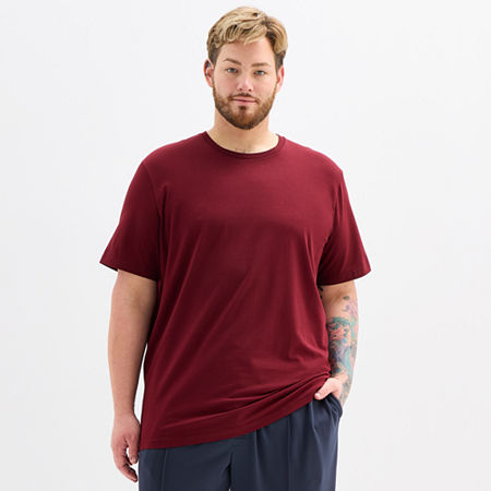 Shaquille O'neal Xlg Mens Crew Neck Short Sleeve Big And Tall Pajama Top In Red