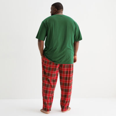 St. John's Bay Mens Crew Neck Short Sleeve 2-pc. Big and Tall Pajama Sets