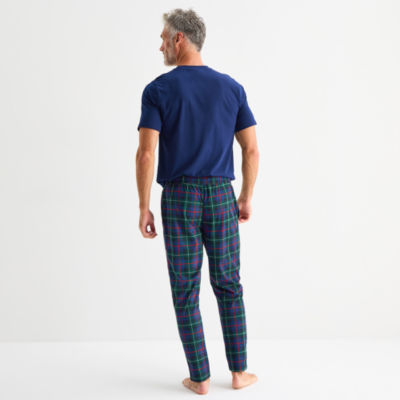 St. John's Bay Mens Crew Neck Short Sleeve 2-pc. Pajama Sets