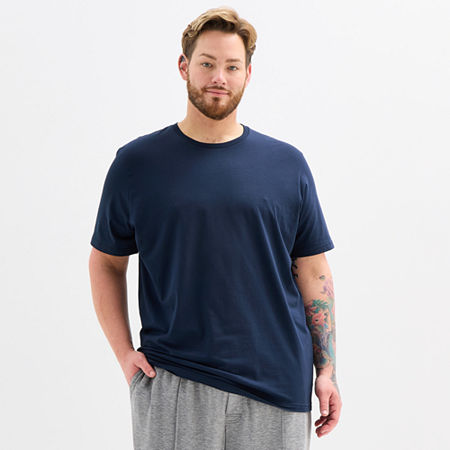 Shaquille O'neal Xlg Mens Crew Neck Short Sleeve Big And Tall Pajama Top In Blue