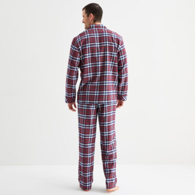 St. John's Bay Mens Flannel Long Sleeve 2-pc. Pajama Sets