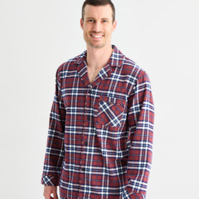 St. John's Bay Mens Flannel Long Sleeve 2-pc. Pajama Sets