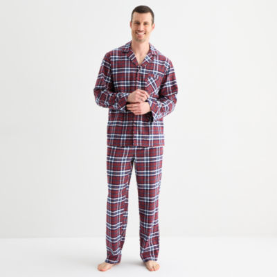 St. John's Bay Mens Flannel Long Sleeve 2-pc. Pajama Sets