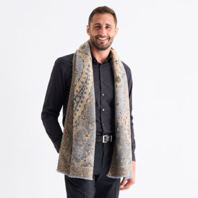 Stafford Oversized Paisley Wrap Scarf, Color: Gray Paisley - JCPenney