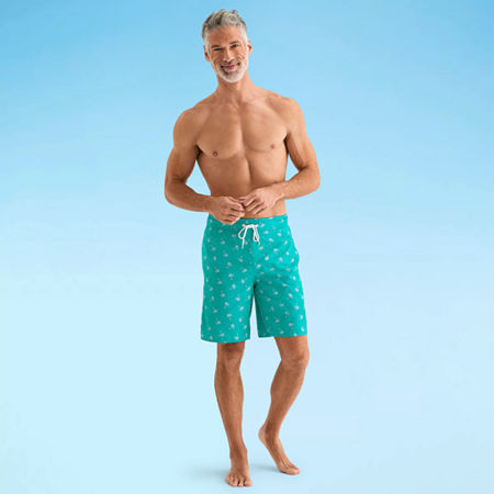 St. John's Bay Mens Abstract Board Shorts In Green