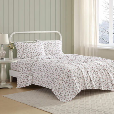 Laura Ashley Berry Bright Sheet Set, Color: Cranberry - JCPenney