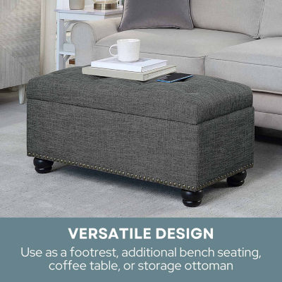7th Avenue Cushioned Storage Tufted Ottoman