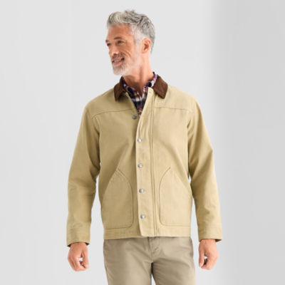 John's Bay Barn Mens Midweight Shirt Jacket, Color: Khaki