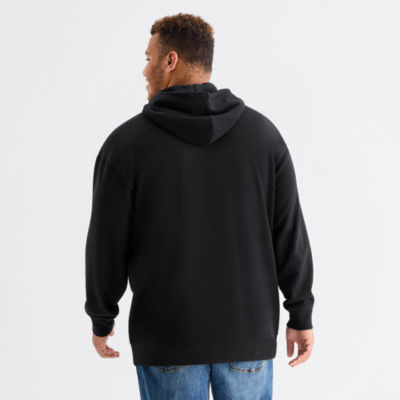 Arizona Mens Long Sleeve Fleece Big and Tall Hoodie, Color: Black