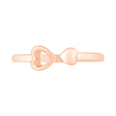 Womens 4.5MM 10K Rose Gold Heart Band