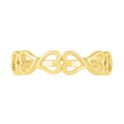 Womens 4.5MM 10K Gold Heart Band