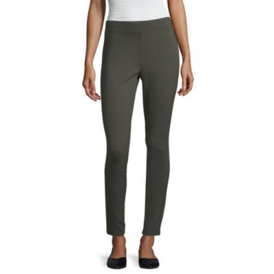 jcpenney Ana Faux Leather Front Ponte Knit Leggings, $44
