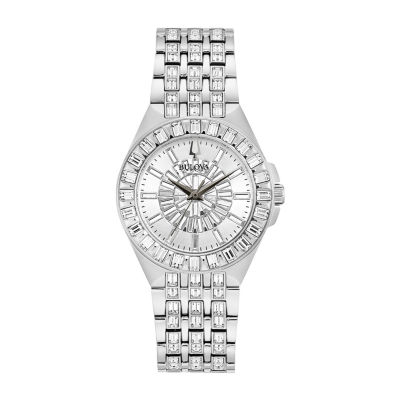 Bulova turnstyle crystal on sale accent watch for ladies