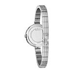 Bulova Rhapsody Womens Diamond Accent Silver Tone Stainless Steel Bracelet Watch 96p214