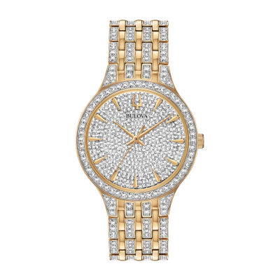 Bulova Phantom Mens Crystal Accent Two Tone Stainless Steel Bracelet Watch 98a229