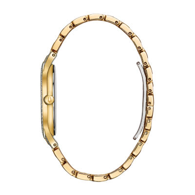 Bulova Phantom Mens Crystal Accent Two Tone Stainless Steel Bracelet Watch 98a229