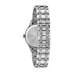 Bulova Crystal Womens Crystal Accent Silver Tone Stainless Steel 2-pc. Watch Boxed Set 96x145