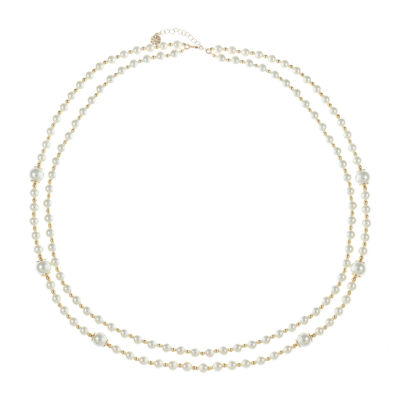 Monet Jewelry Simulated Pearl 32 Inch Strand Necklace, Color: White ...