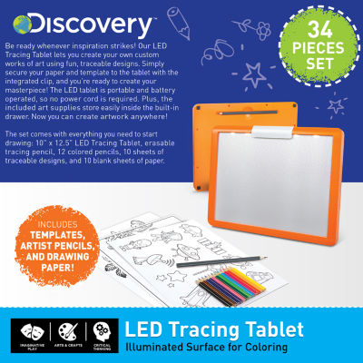 Discovery Kids Art Tracing Projector Kit for Kids, 32 Stencils and 12  Markers Included, Easy Portable Learn to Draw Sketch Machine