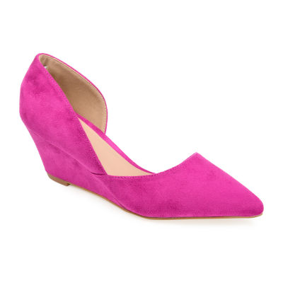 Journee Collection Womens Lenox Pointed Toe Wedge Heel Pumps