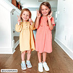 Okie Dokie Toddler Girls 3/4 Sleeve Balloon Sleeve Shirt Dress