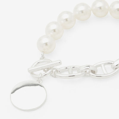 Worthington Silver Tone Simulated Pearl Strand Bracelets