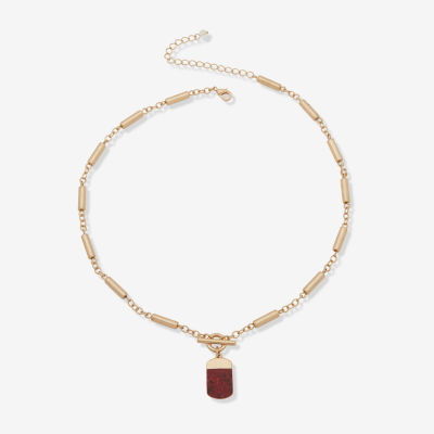 a.n.a Gold Tone Womens 21 Inch Pendant Necklace