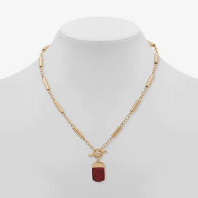 a.n.a Gold Tone Womens Zinc Pendant Necklaces