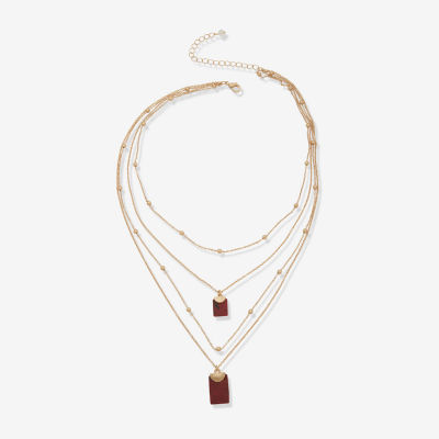 a.n.a Gold Tone Womens 18 Inch Strand Necklace