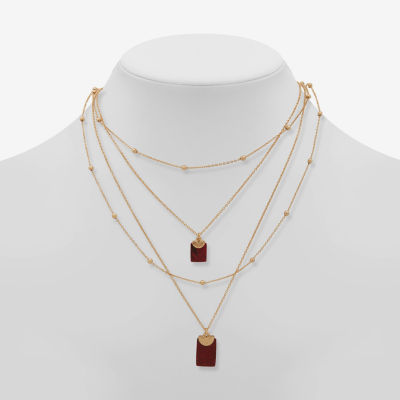 a.n.a Gold Tone Womens 18 Inch Strand Necklace