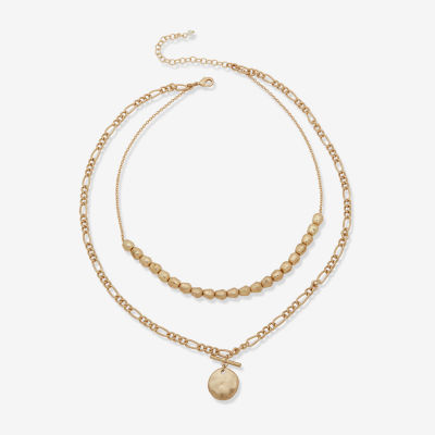 a.n.a Gold Tone Womens 20 Inch Strand Necklace