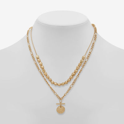 a.n.a Gold Tone Inch Link Strand Necklace