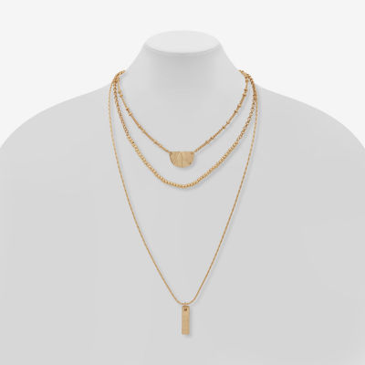 a.n.a Gold Tone 24 Inch Link Strand Necklace