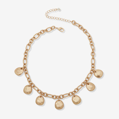 a.n.a Gold Tone 16 Inch Link Collar Necklace