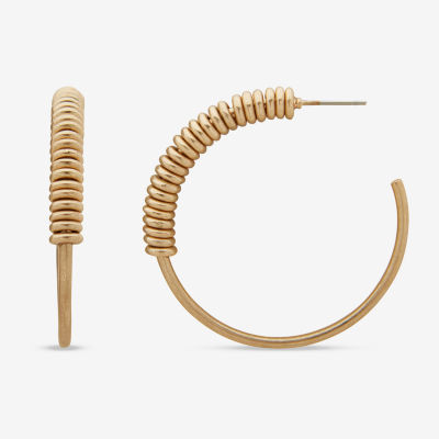 a.n.a Gold Tone Surgical Steel Hoop Earrings