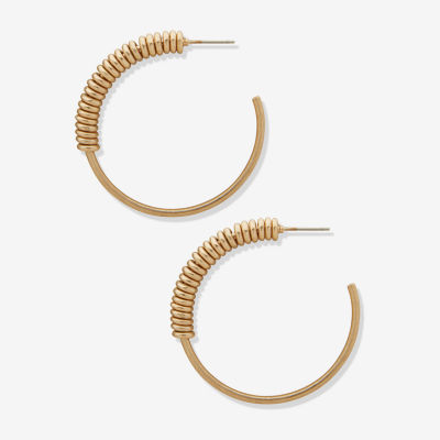 a.n.a Gold Tone Surgical Steel Hoop Earrings