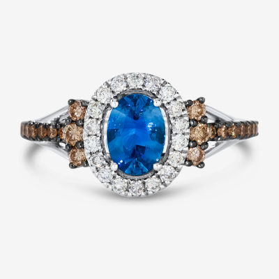 Le Vian® Grand Sample Sale™ Ring featuring 3/4 CT. Cornflower Ceylon Sapphire™ 1/3 Chocolate Diamonds® 1/5 Nude Diamonds™ set 14K Vanilla Gold®