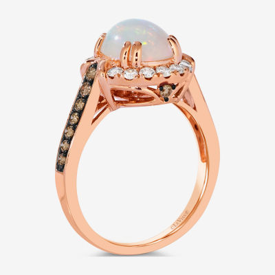 Le Vian® Grand Sample Sale™ Ring featuring 5/ CT. Neopolitan Opal™ 1/ Chocolate Diamonds® 1/ Nude Diamonds™ set 14K Strawberry Gold