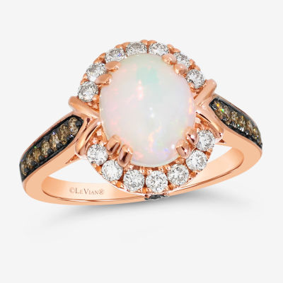 Le Vian® Grand Sample Sale™ Ring featuring 5/ CT. Neopolitan Opal™ 1/ Chocolate Diamonds® 1/ Nude Diamonds™ set 14K Strawberry Gold