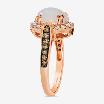 Le Vian® Grand Sample Sale™ Ring featuring 1  1/5 CT. Neopolitan Opal™ 1/4 Chocolate Diamonds® 1/3 Nude Diamonds™ set 14K Strawberry Gold®