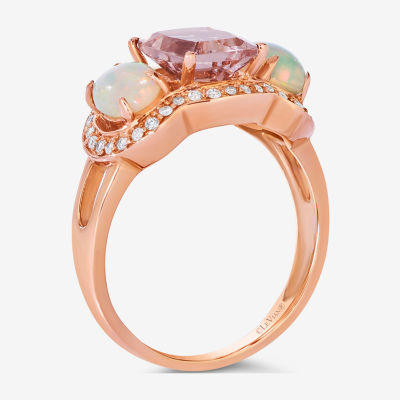 LIMITED QUANTITIES! Le Vian Grand Sample Sale™ Ring featuring Peach Morganite™, Neopolitan Opal™, Vanilla Diamonds® set in 14K Strawberry Gold®