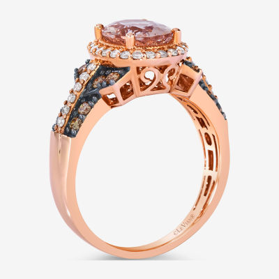 Le Vian Grand Sample Sale™  Ring featuring Peach Morganite™, Chocolate Diamonds®, Nude Diamonds™ set in 14K Strawberry Gold®