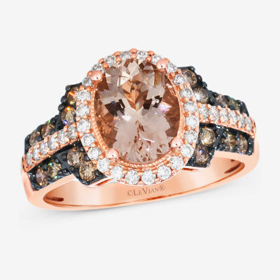 Le Vian Grand Sample Sale™  Ring featuring Peach Morganite™, Chocolate Diamonds®, Nude Diamonds™ set in 14K Strawberry Gold®