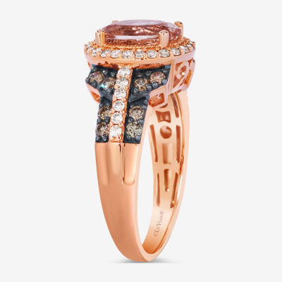 Le Vian® Grand Sample Sale™ Ring featuring Peach Morganite™ Chocolate Diamonds® Nude Diamonds™ set in 14K Strawberry Gold®