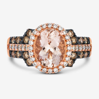 Le Vian® Grand Sample Sale™ Ring featuring Peach Morganite™ Chocolate Diamonds® Nude Diamonds™ set in 14K Strawberry Gold®