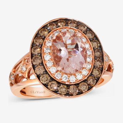 Le Vian Grand Sample Sale™  Ring featuring Peach Morganite™, Chocolate Diamonds®, Nude Diamonds™ set in 14K Strawberry Gold®