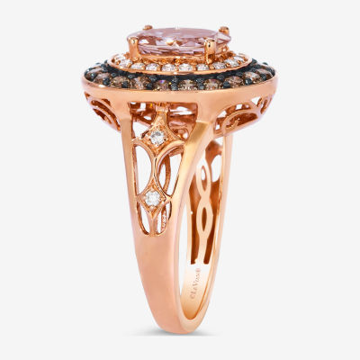 Le Vian® Grand Sample Sale™ Ring featuring Peach Morganite™ Chocolate Diamonds® Nude Diamonds™ set in 14K Strawberry Gold®